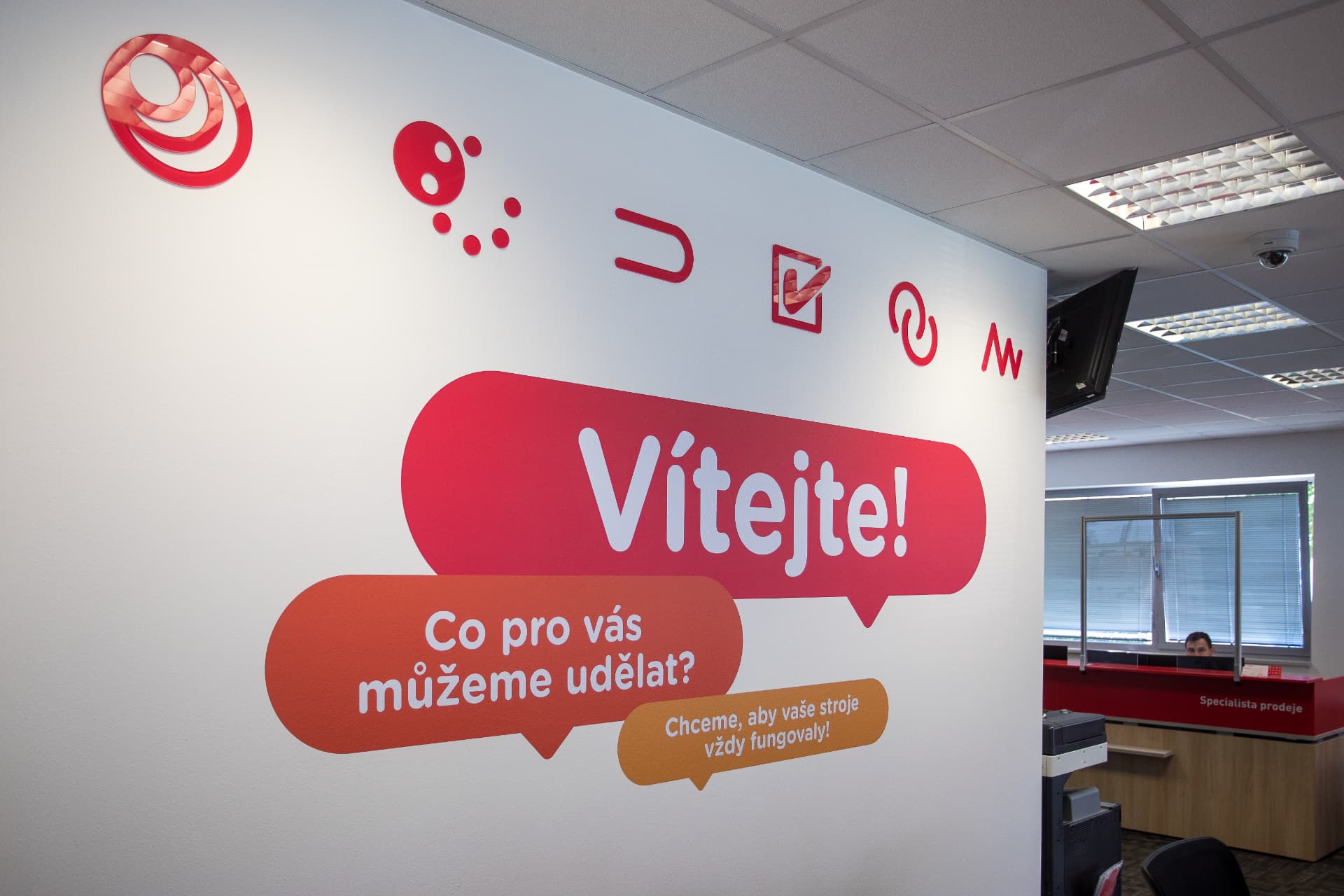 Vítejte! — Gumex welcome wall s bublinami a ikonami